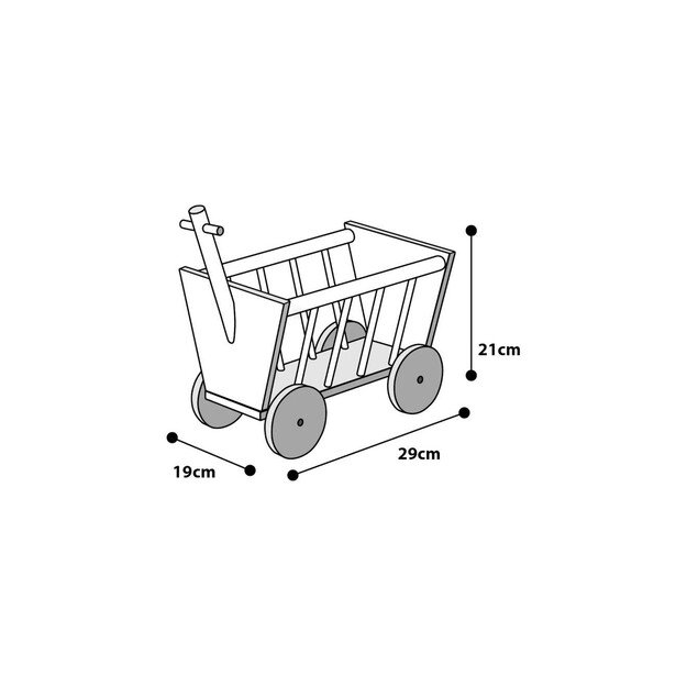 Flamingo - Hayrack wagon in wood, M 29x19x21cm  - (540058501033) 1