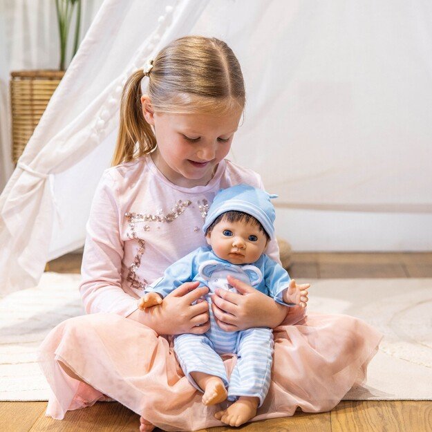TINY TREASURES - Blue Bear Doll  Brown Hair (30543) 1