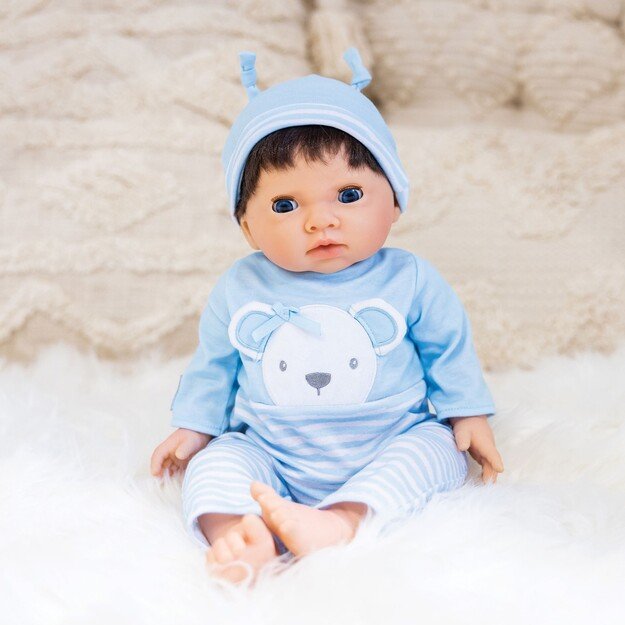 TINY TREASURES - Blue Bear Doll  Brown Hair (30543) 2