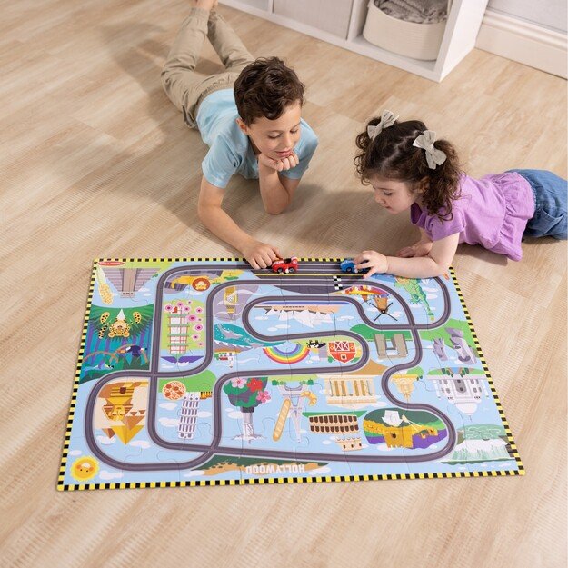 Melissa & Doug - Race Around the World Tracks Floor Puzzle (31009) 1