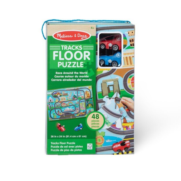 Melissa & Doug - Race Around the World Tracks Floor Puzzle (31009) 3