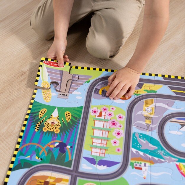 Melissa & Doug - Race Around the World Tracks Floor Puzzle (31009) 7