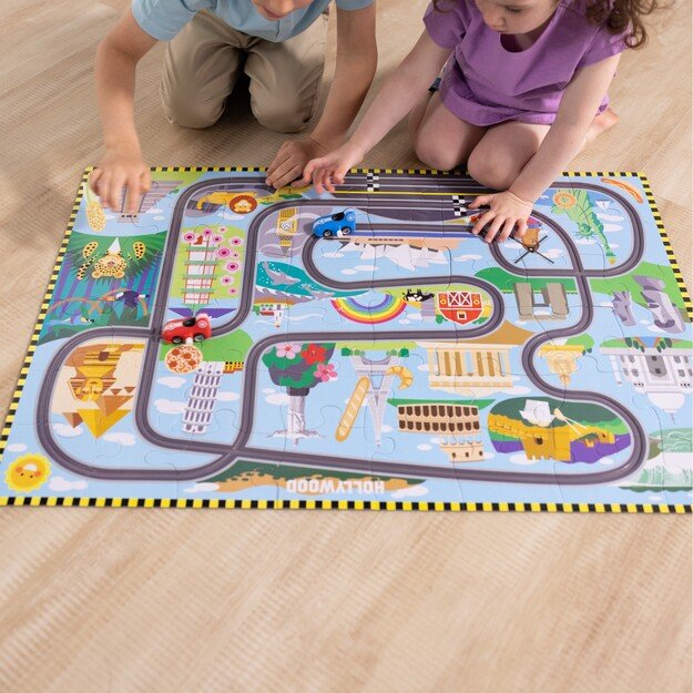 Melissa & Doug - Race Around the World Tracks Floor Puzzle (31009) 8