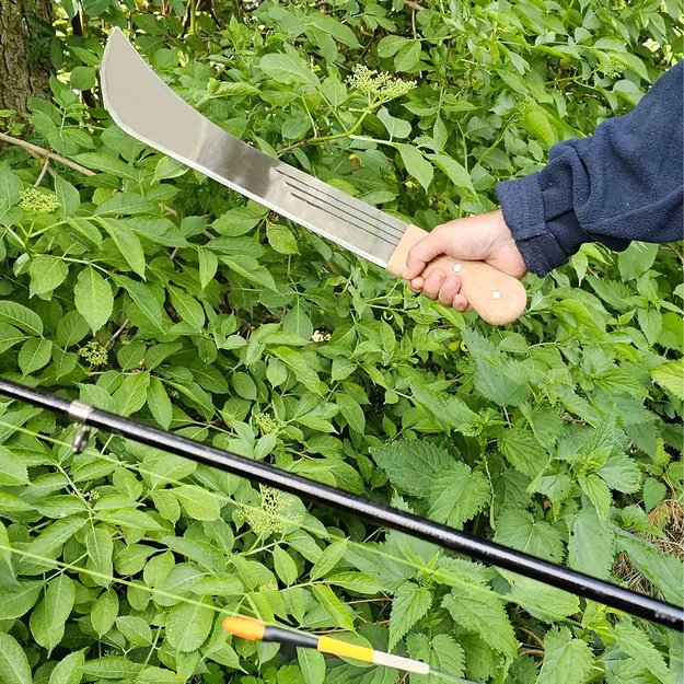 Užgrūdinta sodo mačetė 46 cm Išgyvenimo šakų kirstuvas 18