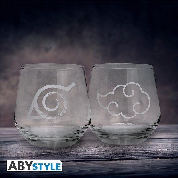 NARUTO SHIPPUDEN - 2 Glass Set - Konoha & Akatsuki EUROPE x2 1