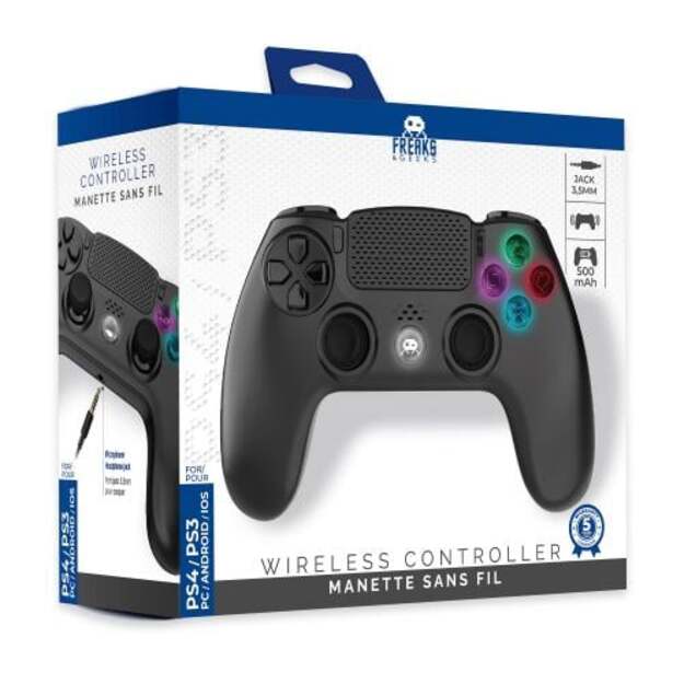 Wireless Controller for PS4 with 3,5mm jack slot - LED - Black 1