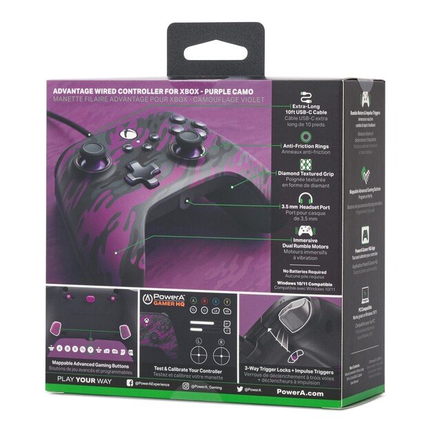 PowerA Advantage Wired Controller - Xbox Series X/S - Purple Camo 4
