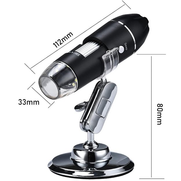 Mikroskop Cyfrowy Zestaw USB LED Przybliżenie 1600 EDUKACYJNY NAUKOWY  7