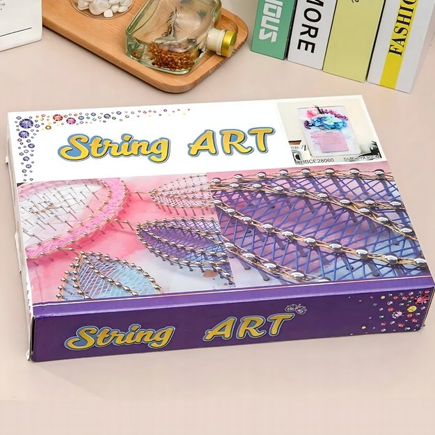 ZESTAW KREATYWNY DO STRING ART PRZEPLATANKA HAFT OBRAZ LED W RAMCE 21x30 CM 10