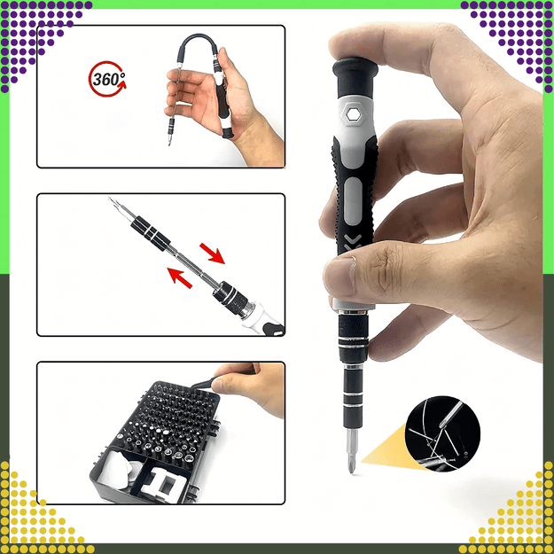 Zestaw Śrubokrętów Precyzyjnych Wkrętaki Torx Śrubokręty Precyzyjne 115w1 21