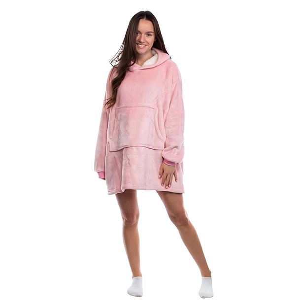 DUŻA BLUZA KOC KOCOBLUZA OVERSIZE GRUBA Z KAPTUREM SZLAFROK DAMSKA MĘSKA 18