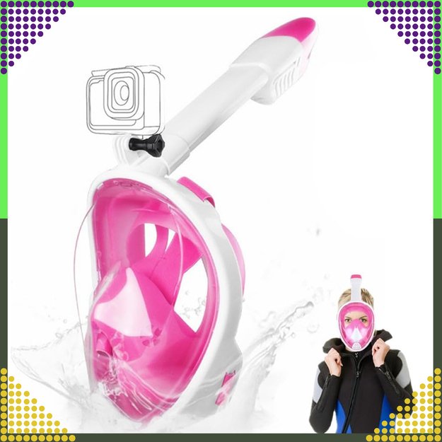 Maska do Nurkowania Pływania Snorkelingu Wody Pełnotwarzowa na Basen L/XL  23