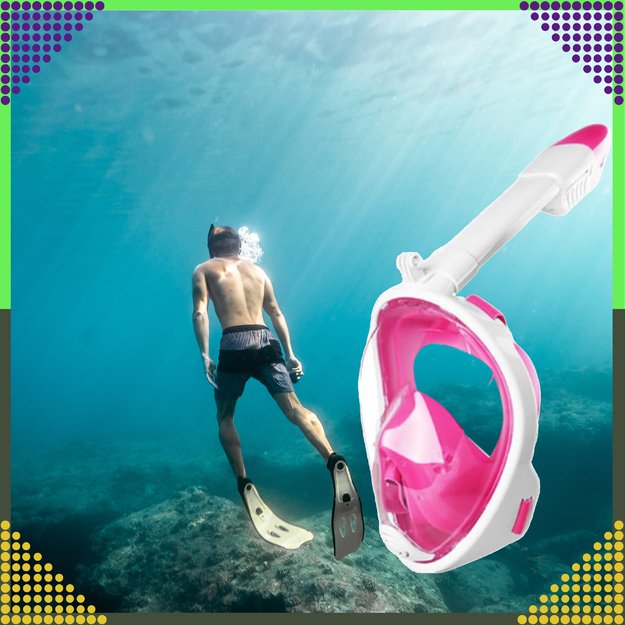 Maska do Nurkowania Pływania Snorkelingu Wody Pełnotwarzowa na Basen L/XL  29