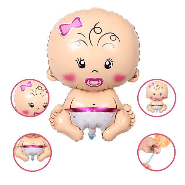 Balony na Baby Shower Bobas Dziewczynka Baby Girl Zestaw 5 szt Gwiazdki  12