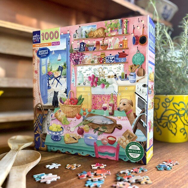 eeBoo - Puzzle 1000 pcs - Pink Kitchen - (EPZTPNK) 1