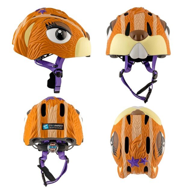 Crazy Safety - Chipmunk Bicycle Helmet - Brown (101001-03) 2
