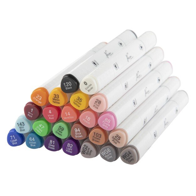 Nassau - Markers Dual Tip 24 pcs  White - (K-AR0104/22GE) 4