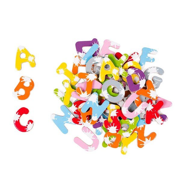 Janod - Set of 52 Splash Letter - Magnets - Wood (LKJ9612) 1