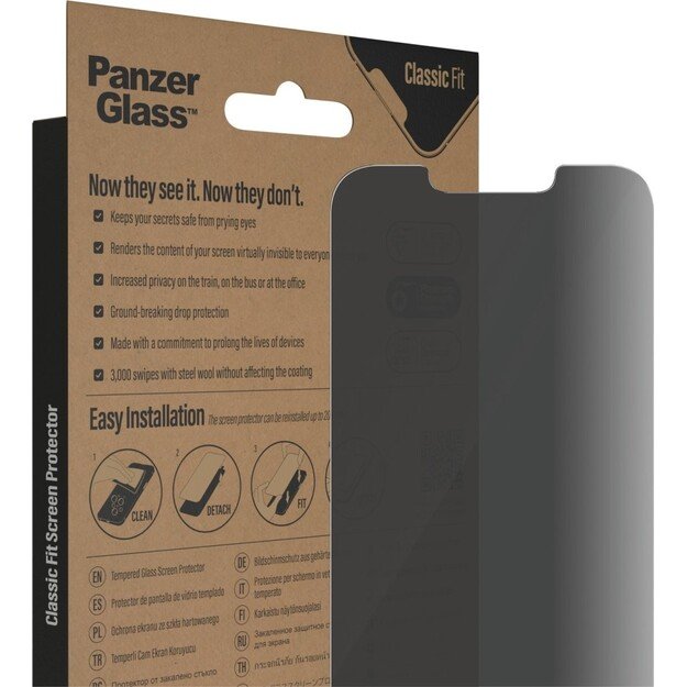 PanzerGlass - Privacy Screen Protector Apple iPhone 14 - 13 - 13 Pro - Classic Fit 7