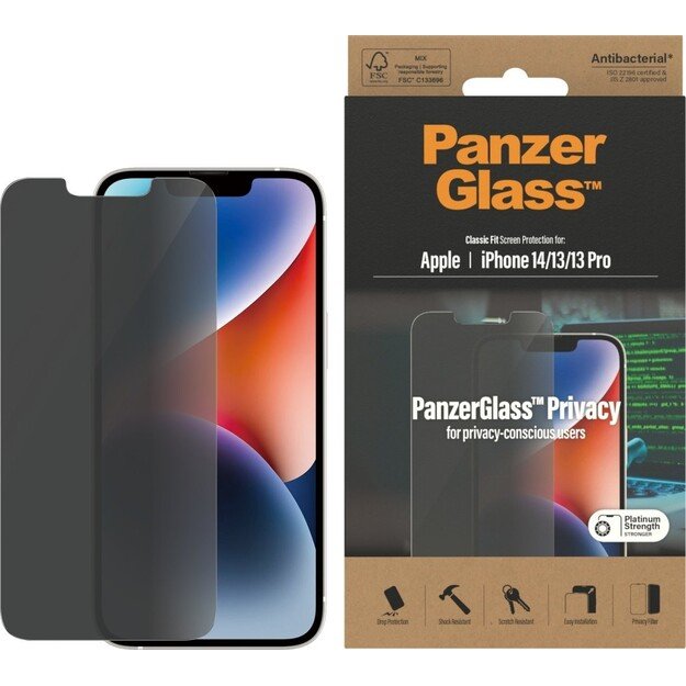 PanzerGlass - Privacy Screen Protector Apple iPhone 14 - 13 - 13 Pro - Classic Fit 2