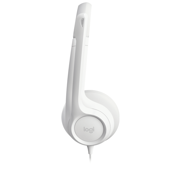 Logitech - H390 Wired Headset for PC/Laptop, Stereo Headphones with Noise Cancelling Microphone, USB-A WHITE 2
