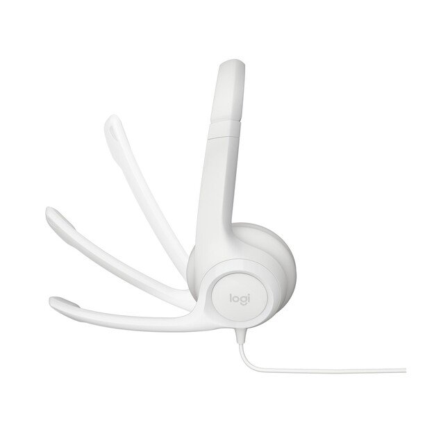 Logitech - H390 Wired Headset for PC/Laptop, Stereo Headphones with Noise Cancelling Microphone, USB-A WHITE 1