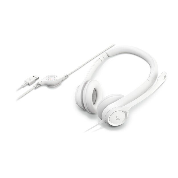 Logitech - H390 Wired Headset for PC/Laptop, Stereo Headphones with Noise Cancelling Microphone, USB-A WHITE 5