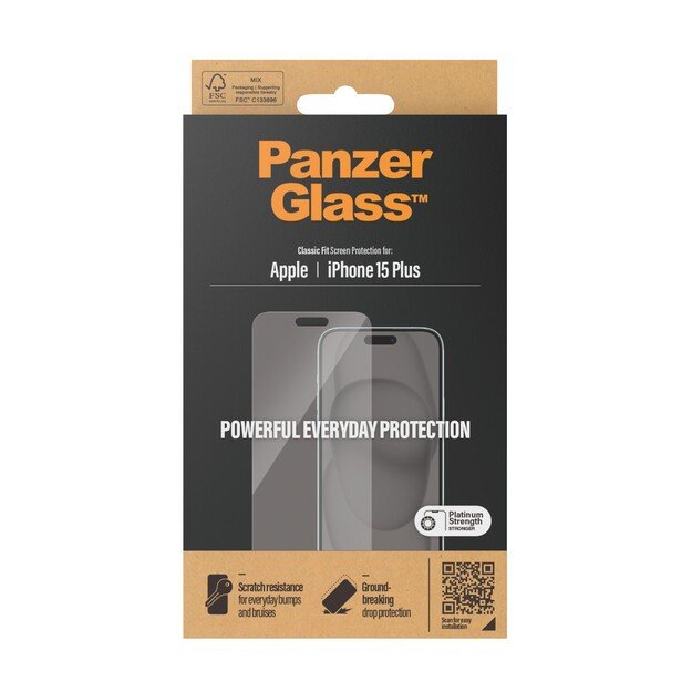 PanzerGlass - Screen Protector iPhone 15 Plus - Classic Fit 1