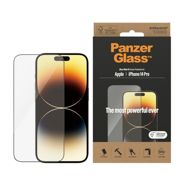 PanzerGlass - Screen Protector Apple iPhone 14 Pro - Ultra-Wide Fit 1