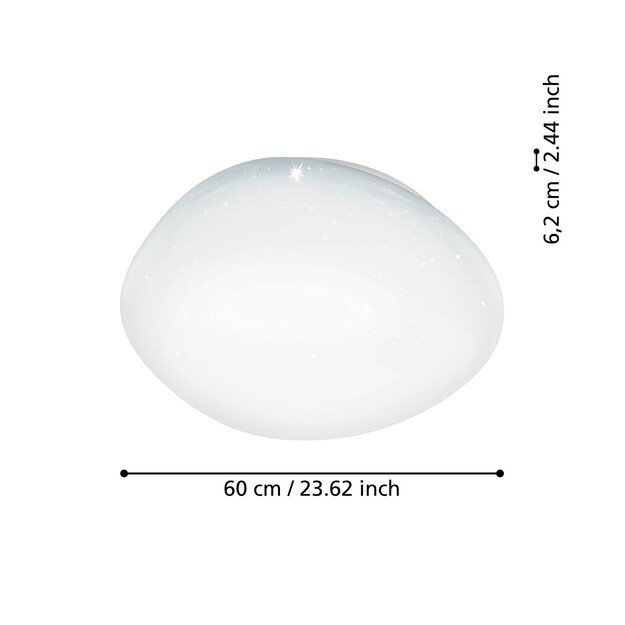 EGLO - Sileras-Z ceiling lamp white with crystal effect Ø60 - RGB + TW - Zigbee, Bluetooth 3