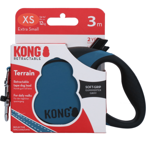 Kong - Retractable Leash Terrain Blue XS (3m/12kg) - (KONGTRNXSBL) 1