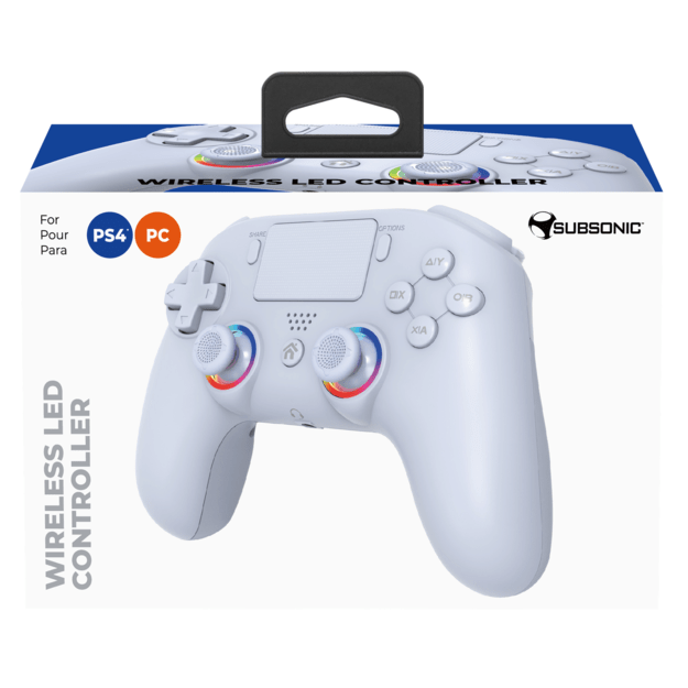 Subsonic Wireless Led Controller PS4 White - PS4/Pc 3