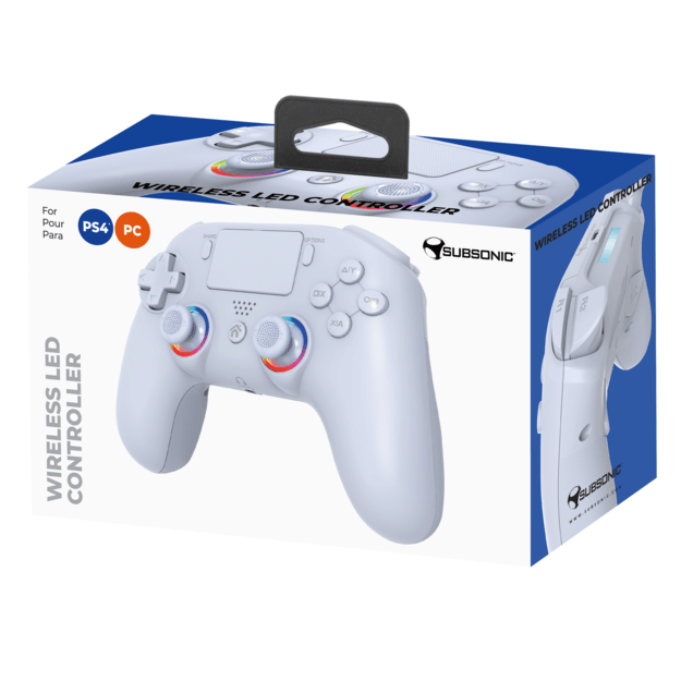 Subsonic Wireless Led Controller PS4 White - PS4/Pc 5
