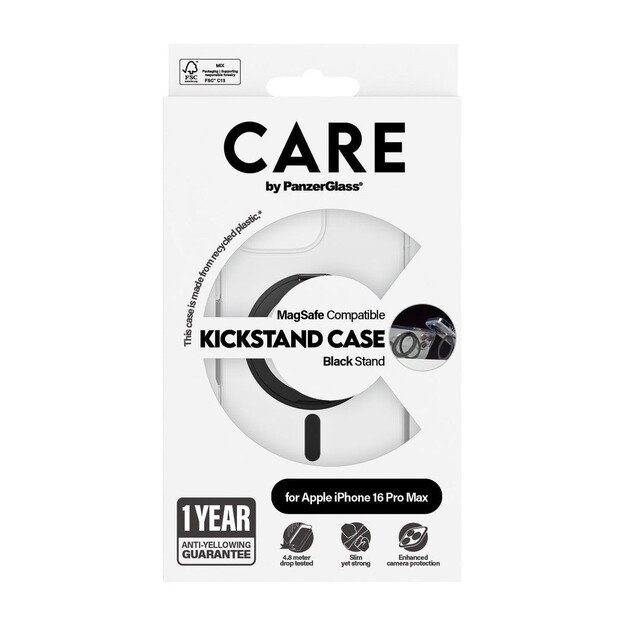 CARE by PanzerGlass - Case - Transparent w. Black MagSafe - iPhone 16 Pro Max 3
