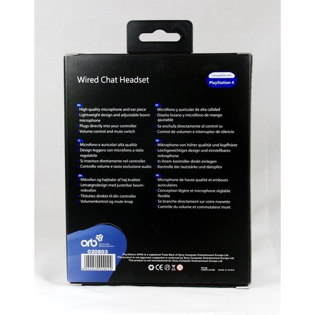 Playstation 4 - Wired Chat Headset (ORB) 3
