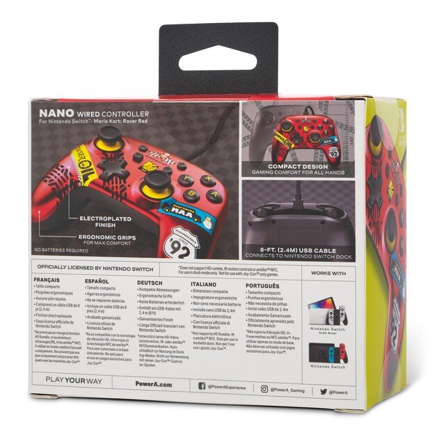 PowerA Nano Wired Switch Controller - Mario Kart: Racer Red /Nintendo Switch 5