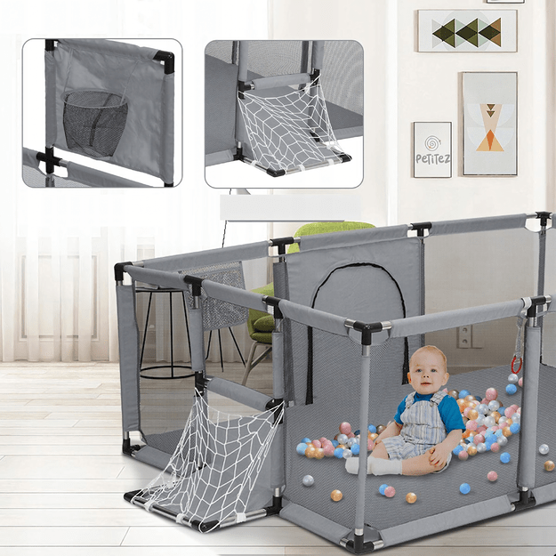 Kojec Dziecięcy Plac Zabaw Suchy Basen dla Dzieci 235x129cm Boisko Piłki 24
