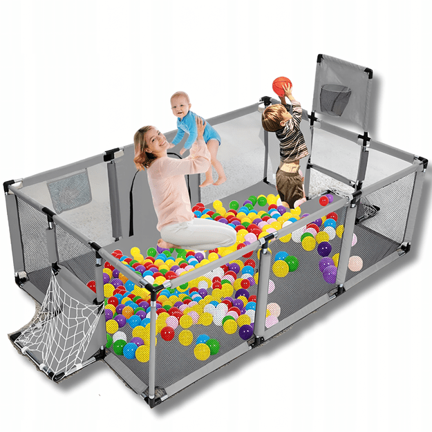 Kojec Dziecięcy Plac Zabaw Suchy Basen dla Dzieci 235x129cm Boisko Piłki 17
