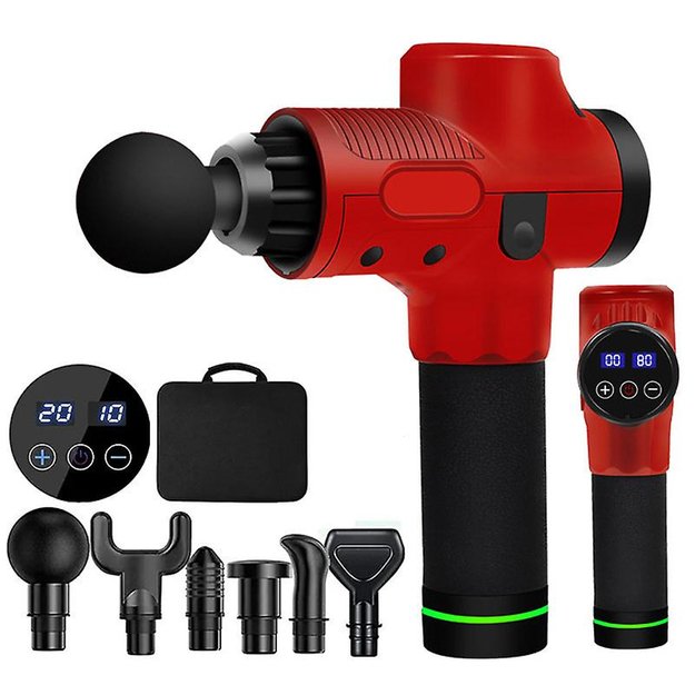 PISTOLET DO MASAŻU PLECÓW CIAŁA STÓP MASAŻER MASSAGE GUN 6 KOŃCÓWEK ZESTAW 10