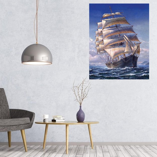 MALOWANIE PO NUMERACH OBRAZ Z RAMĄ  DIY ZESTAW PĘDZLE FARBY PŁÓTNO 40x50 19