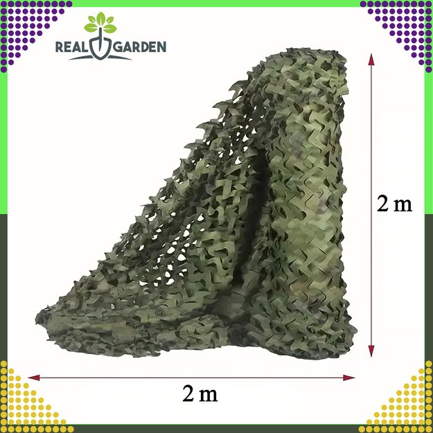 Siatka Maskująca Wojskowa Kamuflaż 2x2m Osłona Balkonowa Cieniująca Moro 18