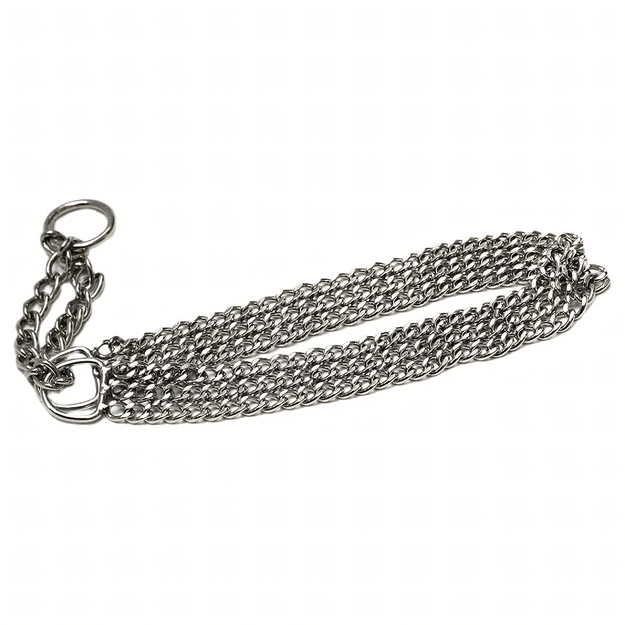 Mocna Obroża Zaciskowa Metalowa Łańcuszkowa 3 Rzędy dla Psa 45 cm Łańcuch 6