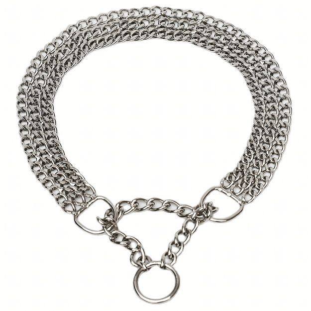 Mocna Obroża Zaciskowa Metalowa Łańcuszkowa 3 Rzędy dla Psa 45 cm Łańcuch 5
