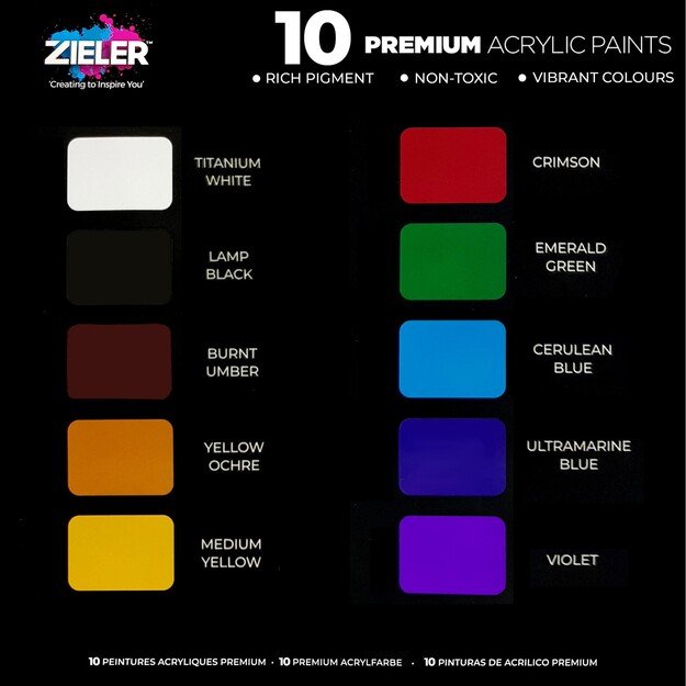 Zieler - Premium Acrylic Paint 10 pcs. (609299265) 1