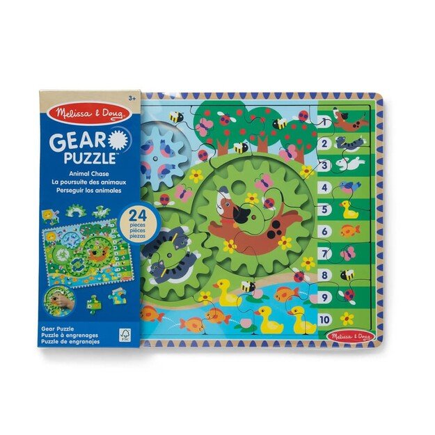 Melissa and Doug - Animal Chase I-Spy Wooden Gear Puzzle - (31004) 2