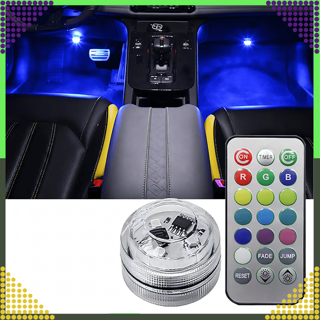 2 x RGB LED bandomoji lemputė, skirta automobilio vidaus patalpoms 15