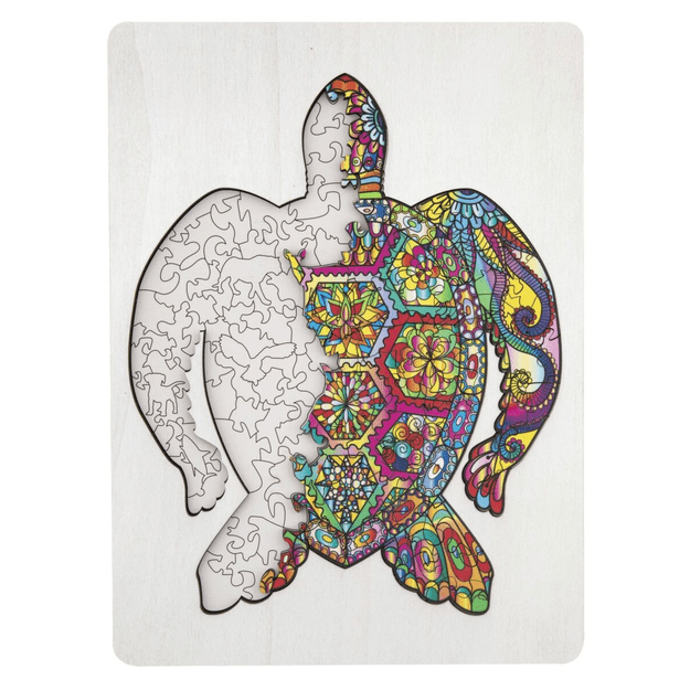 Moxy - Wooden puzzle unique shapes - Turtle - 130 pcs (400085) 1