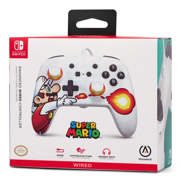 PowerA Enhanced Wired Controller for Nintendo Switch - Fireball Mario 2