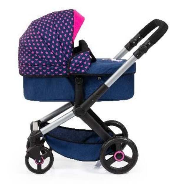 Bayer - Dolls Pram Xeo - Blue with Hearts (17054AA) 1
