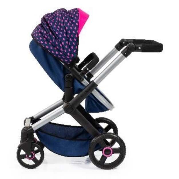 Bayer - Dolls Pram Xeo - Blue with Hearts (17054AA) 2